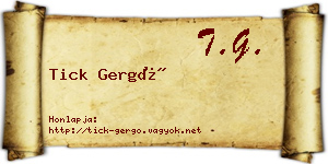 Tick Gergő névjegykártya
